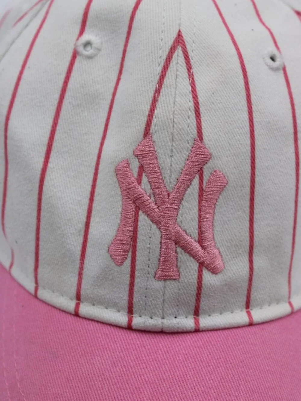 47 Brand New York Yankees Toddler Hat Strapback Cap MLB Pink & White Stripes